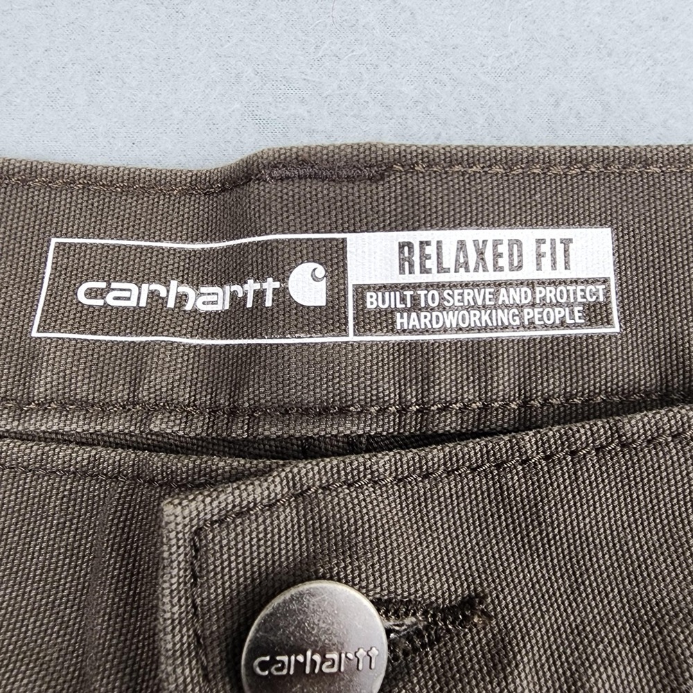 Carhartt Pants Mens 40x30 Brown Rugged Flex Canvas Relaxed Fit Stretch 5 Pocket - Picture 2 of 15